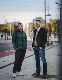 Petter Northug og Bjørn Christian Nørbech, daglig leder og gründer i myOnvent.