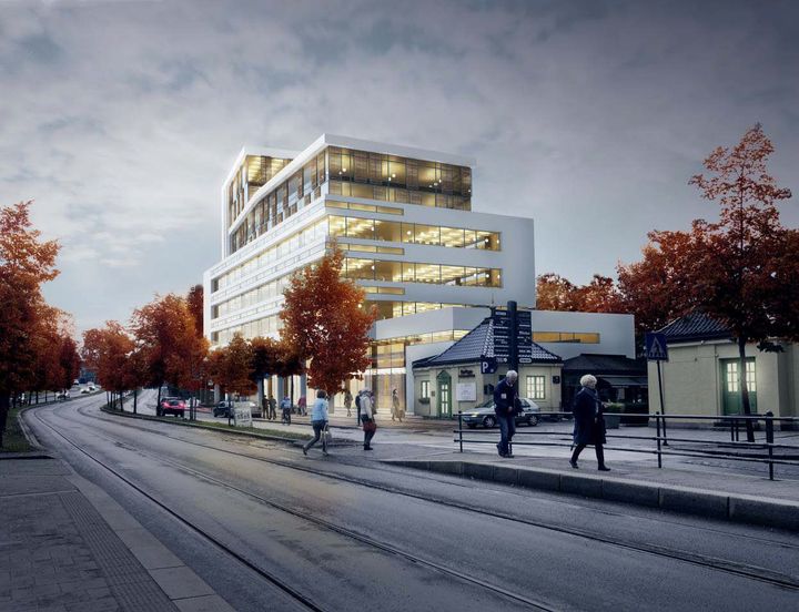 AF Gruppen skal bygge et nytt kontorbygg på Skøyen, Drammensveien 126 for Thune Eureka. Ill. Thune Eureka.