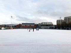 Når ikke kunstisbanen er i bruk til trening eller kamper, er den åpen for at små og store skøyteløpere kan utfolde seg. Foto: Kultur- og idrettsbygg Oslo KF
