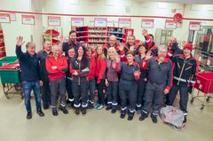 Mosjøen distribusjon. Birger Sjøvoll t.h. i fremste rekke.