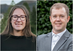 Marry-Anne Karlsen og Justas Zalieckas er mottakarar av ERC Starting Grant 2022. Foto/ill.: Kamilla Stølen, Jin Sigve Mæland / UiB