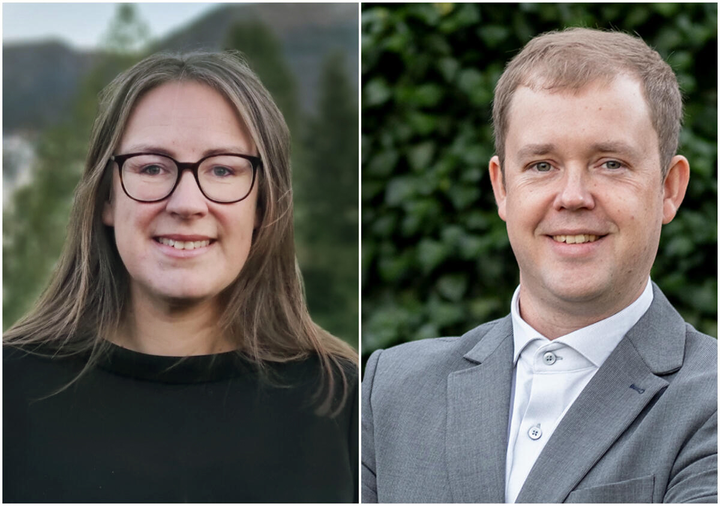 Marry-Anne Karlsen og Justas Zalieckas er mottakarar av ERC Starting Grant 2022. Foto/ill.: Kamilla Stølen, Jin Sigve Mæland / UiB