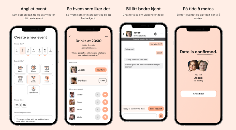 Verdenslansering av datingappen Timeling i Oslo: Dater skal møtes, ikke ...