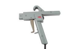 Nærbilde av SRP Teach Handle som bruker programvare utviklet av ABB på Bryne.