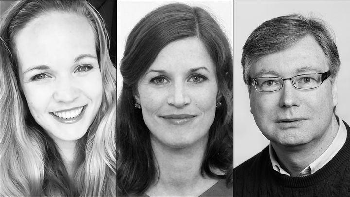 Nye korrespondenter i NRK: Fra venstre: Dahlback, Westhrin og Kruse. FOTO: PRIVAT/NRK