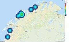 Grunnstøtinger Nord-Norge - Heatmap