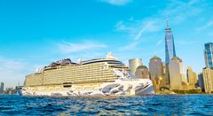 Norwegian Cruise Line melder om en historisk god salgsmåned i november. Her deres siste skip Norwegian Prima i NY.