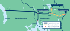 The illustration shows the entire project: A new water supply in Oslo, which will provide Oslo's residents with a full reserve water supply. Illustration: City of Oslo