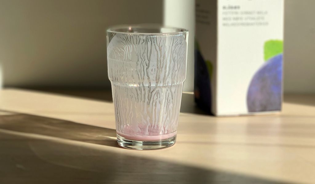 Sånn ser glasset ut etter å ha drukket Biola. Foto: Forskningsrådet