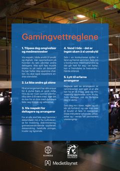 Gamingvettreglene gir noen grunnleggende råd og tips til hva som bør gjelde på datatreff.