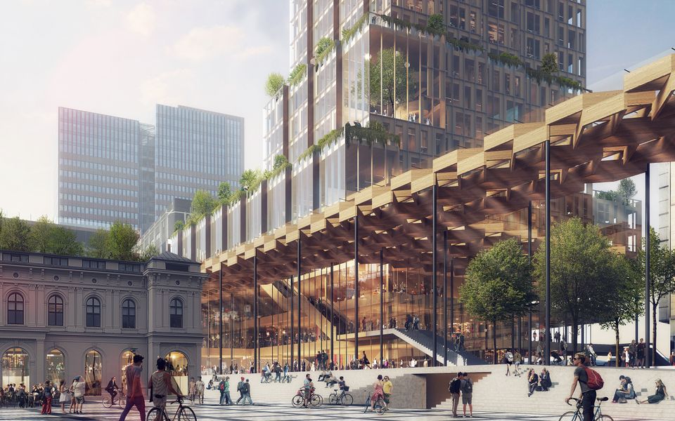 Fjordporten Oslo S, inngangsparti