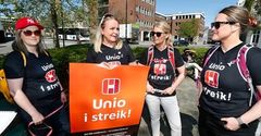 Unio er i streik ved sykehusene. Streikeviljen er stor.