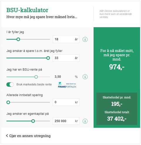 Egenkapital boliglån kalkulator