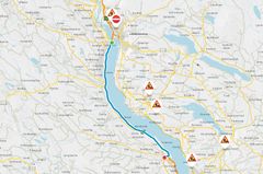 Statens vegvesen legger ny asfalt på E6 mellom Biri og Vingnes.