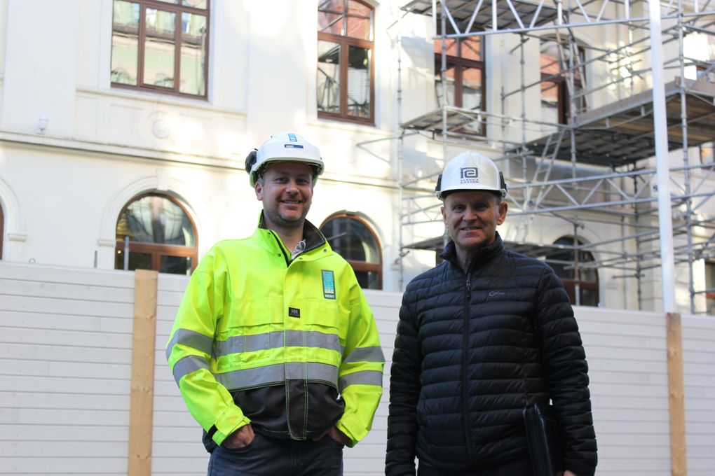 Tore Kvalen, prosjektleder i HENT og Arne Opsal, teknisk sjef og prosjektleder i E. C. Dahls Eiendom