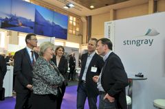 Fiskeriministeren besøker norske Stingray på Seafood Processing Europe. Foto: Innovasjon Norge