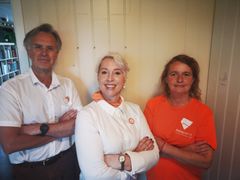 Helsepartiets ledertrio: f.v. lege Erik Hexeberg, leder Lise Askvik og nesleder Lene Haug.