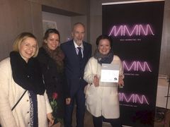 Fra venstre: Anita Kalkvik (Hyper), Kirsti Alnes (REMA 1000), Rolf Risnes (Hyper) og Marit Sælid Johannessen(REMA 1000). under Max Marketing Mix 2015.