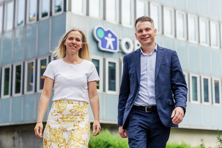 Marianne Gjertsen Ebbesen, konserndirektør Boligutvikling Trehus i OBOS og Rasmus Nord, administrerende direktør i Sweco Norge.