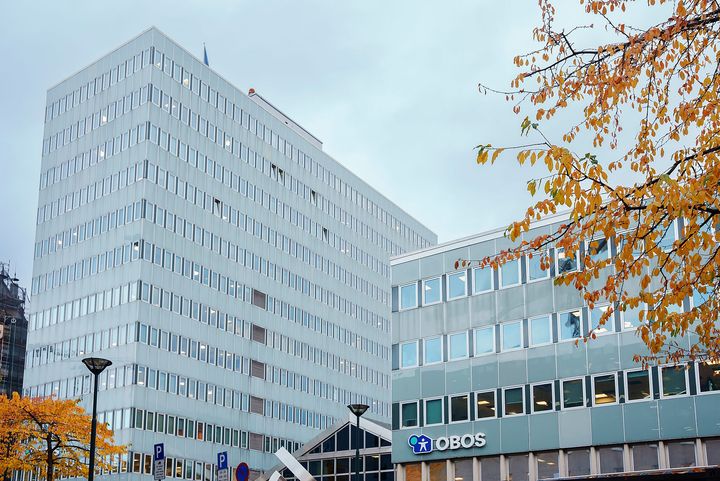 UTLEID: Compass Groups coworking-konsept INC. flytter inn i bygget til høyre i bildet, samt mellombygget (med skråtak).