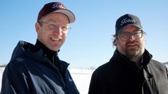 Paul Håvard Østby og Ken André Ottesen (f.v.) er klare for premieren til humorserien BAdesKen-TV. Foto: Seriøst Firma/Helle Therese Kongsrud