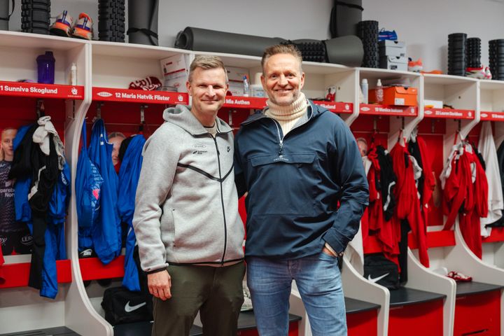 Christian Kalvenes, daglig leder i Sportsklubben Brann og Jan Erik Kjerpeseth, konsernsjef i Sparebanken Norge