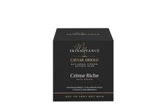 My Skinadvance Caviar Absolu Crème Riche 50 ml Den luksuriøse ansiktskremen La Crème Riche innholder kaviarekstrakt for en eksepsjonell oppstrammende og revitaliserende effekt. Tilfører intens fuktighet og glød og er ideell for tørr eller svært tørr hud. Kr 399,-