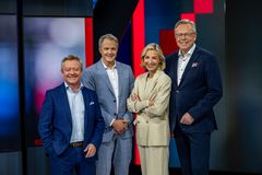 TV 2s nyhetsankere Morten Sandøy, Sturla Dyregrov, Guri Solberg og Arill Riise.