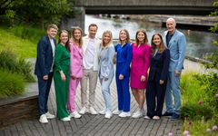 TV 2s EM-lag. F.v.: Helge Kalleklev, Christina Paulos, Mimmi Löfwenius Veum, Endre Olav Osnes, Ida Moseng, Mina Finstad Berg, Ingrid Kvernvolden, Ingrid Ryland og Erik Thorstvedt. Foto: Jan-Petter Dahl/TV 2