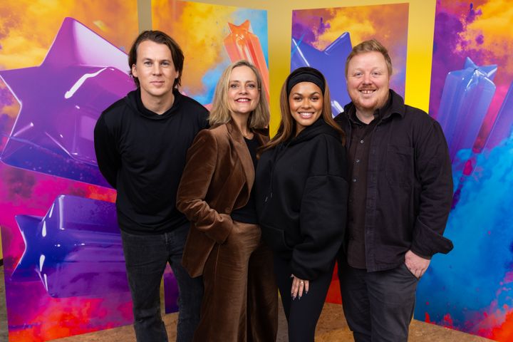 Dommerne er klare for "Showtime"! Bård Ylvisåker, Henriette Steenstrup, Alexandra Joner og Kurt Nilsen. Foto: Espen Solli/TV 2.