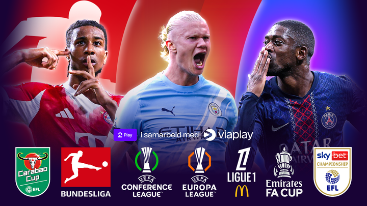 Flere fotballrettigheter tilgjengeliggjøres nå på TV 2 Play. Foto: Patricia De Melo Moreira/AFP, Nick Potts/Pa Photos, Kevin C. Cox/AFP / NTB