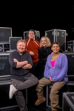 Dommerpanelet i "Showtime": Kurt Nilsen, Bård Ylvisåker, Henriette Steenstrup og Alexandra Joner. Foto: Vegard Breie/TV 2.