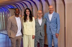 Mushaga Bakenga, Ingrid Halstensen, Øyvind Alsaker og Erik Thorstvedt blir hyppige fjes i TV 2s flater under fotball-VM. Foto: Jan-Petter Dahl/TV 2