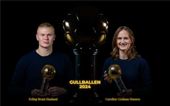 Erling Braut Haaland og Caroline Graham Hansen vant Gullballen 2024