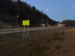 E18 Rugtvedt - Dørdal teststrekning fotografert en kveld i mars.