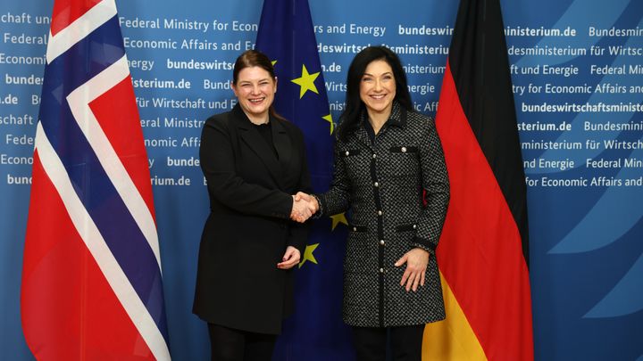 Næringsminister Cecilie Myrseth og Tysklands nærings- og energiminister Katherina Reiche.