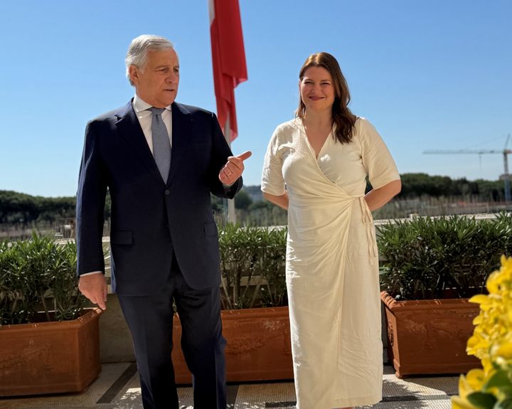 Næringsminister Cecilie Myrseth sammen med Italias utenriksminister Antonio Tajani.