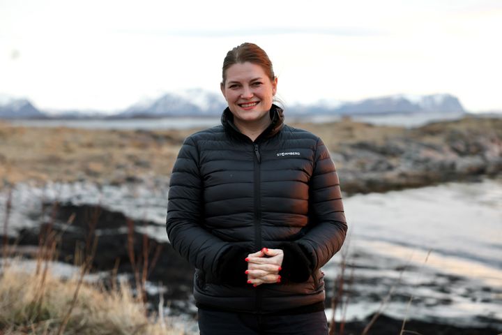Næringsminister Cecilie Myrseth på Andøya.