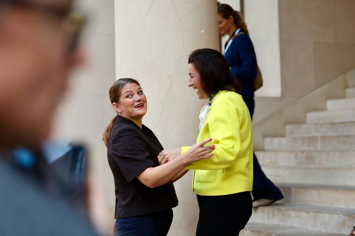 Næringsministeren møtte den tyske minister for forskning, teknologi og romfart, Dorothee Bär for en felles pressekonferanse i forkant av toppmøtet.