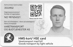 Bildet viser et HMS-kort.