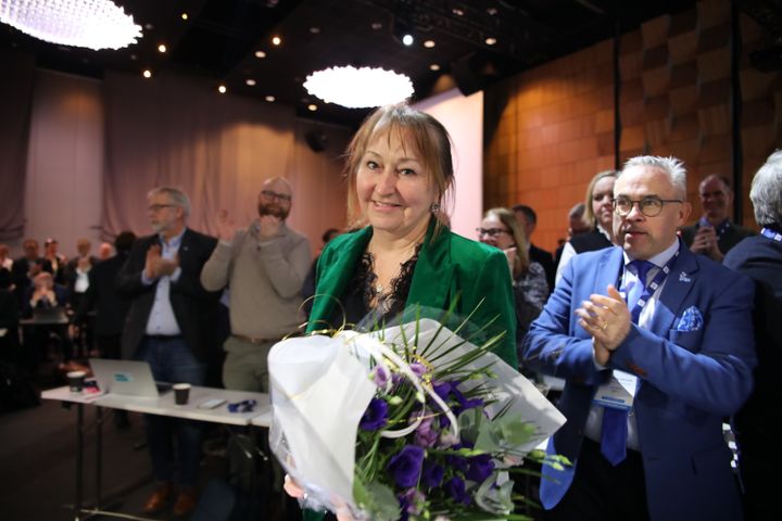 Gunn Marit Helgesen ble gjenvalgt som styreleder i KS av Landstinget 2024. Foto: KS