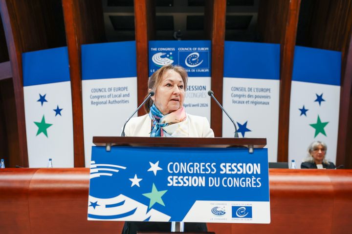 Gunn Marit Helgesen ble valgt som president under Kommunalkongressens 50. sesjon i Strasbourg tirsdag 31. mars.