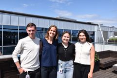 Fra venstre: August Skarsfjord Nyheim, Karine Berbom, Solveig Heitmann, Julia Lundeby
