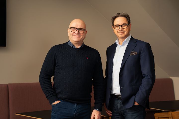 Rune Hagbartsen, leder for Computas Opus, og Trond Eilertsen, administrerende direktør i Computas.