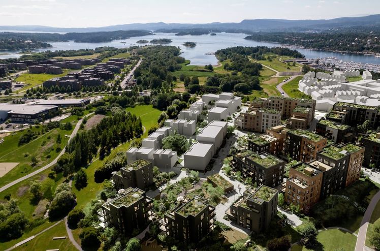Overview from the project area at Storøykilen, Fornebu