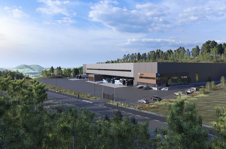 Illustration of the new warehouse and logistics building at Espevoll