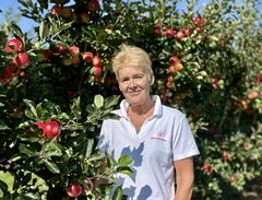 Grethe Bergflødt Sylling, epleprodusent ved Landfald gård i Lier