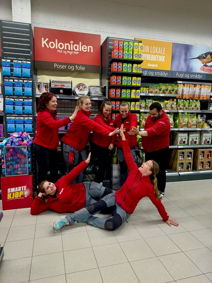 Europris Sauda-teamet. Bak fra venstre: Alona Artiukh, Stine Birkeli, Andrea Klungtveit, Emilie Sandal og Jamal Hambasho. På gulvet fra venstre: Khadije Acok og Elina Jensen.