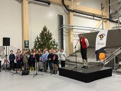 Driftssjef for biogassanlegget Øyvind Birkeland ønsket velkommen til markeringen.