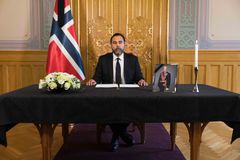 Stortingspresident Masud Gharahkhani holdt minnetale i anledning Hans Majestet Kong Harald Vs bortgang.